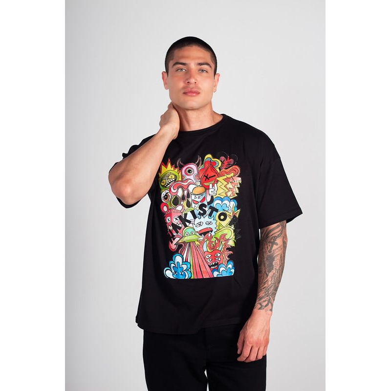 HAKISTORM - Camiseta oversized HAKISTORM 100% algodón T-shirt Monsters