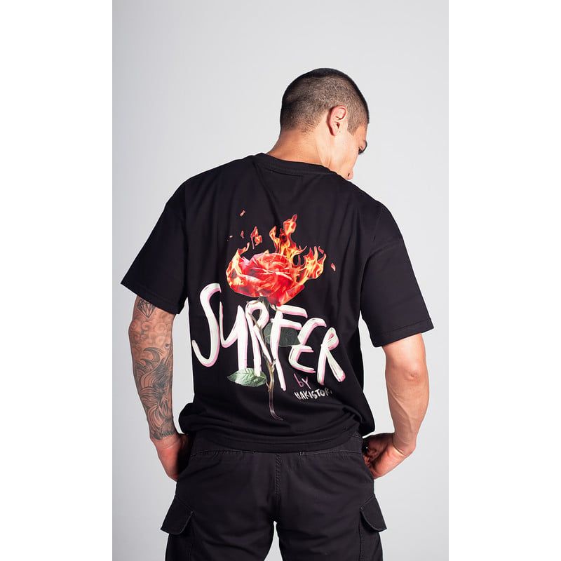 HAKISTORM - Camiseta oversized HAKISTORM 100% algodón Tshirt Surfer Rosa