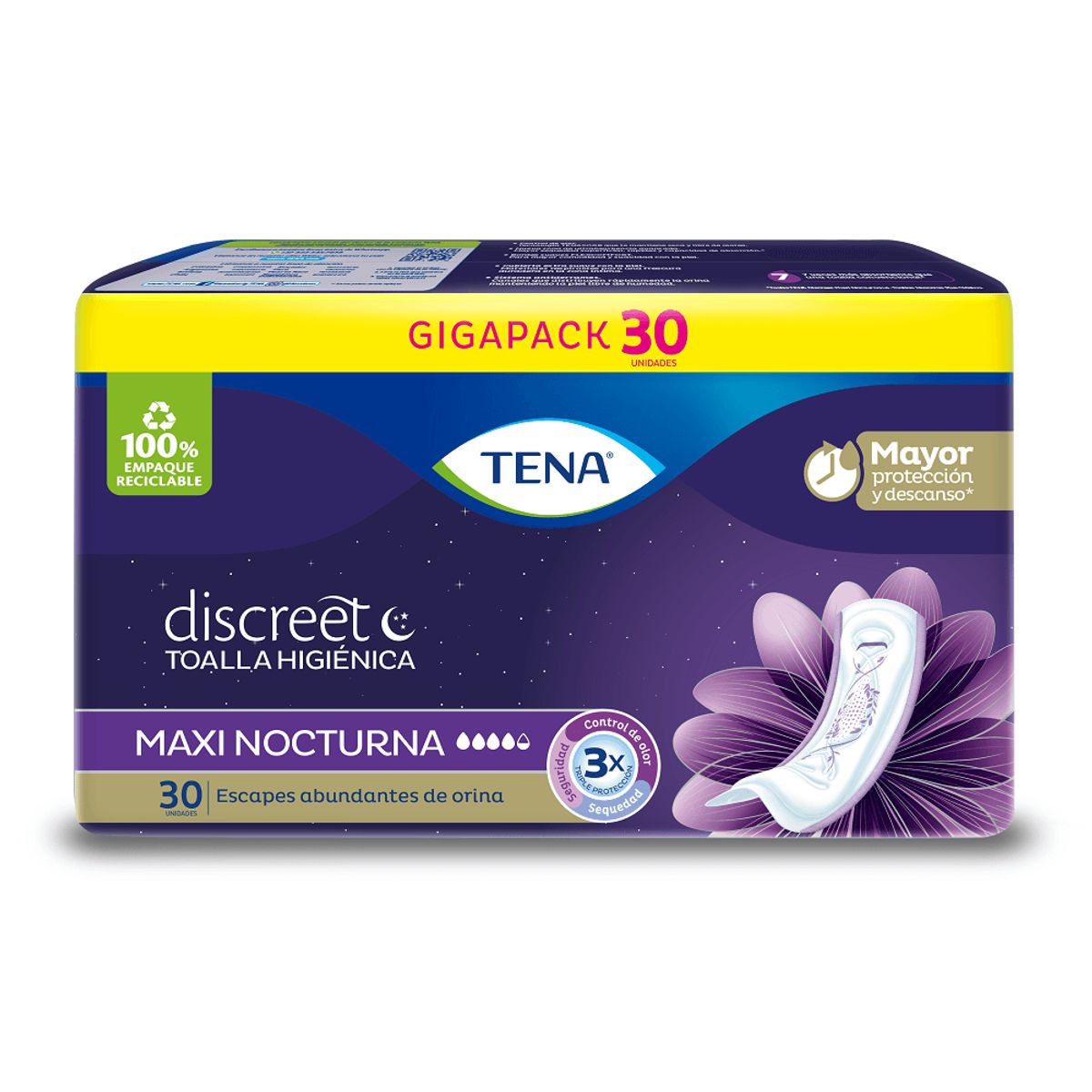 TENA - Toallas Higienicas Tena Discreet Maxi Nocturnas X 30Und
