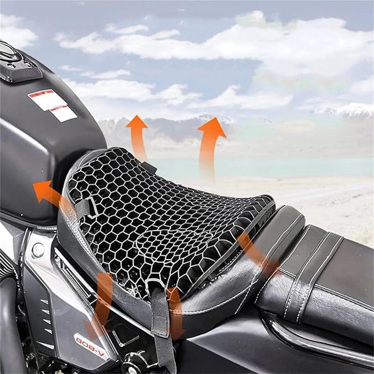 GENERICO - Cojín Asiento Para Moto De Gel Siliconado