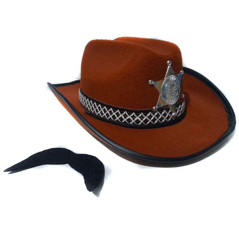 GENERICO - Sombrero Vaquero Marrón Para Hombre Adulto Disfraz Sheriff