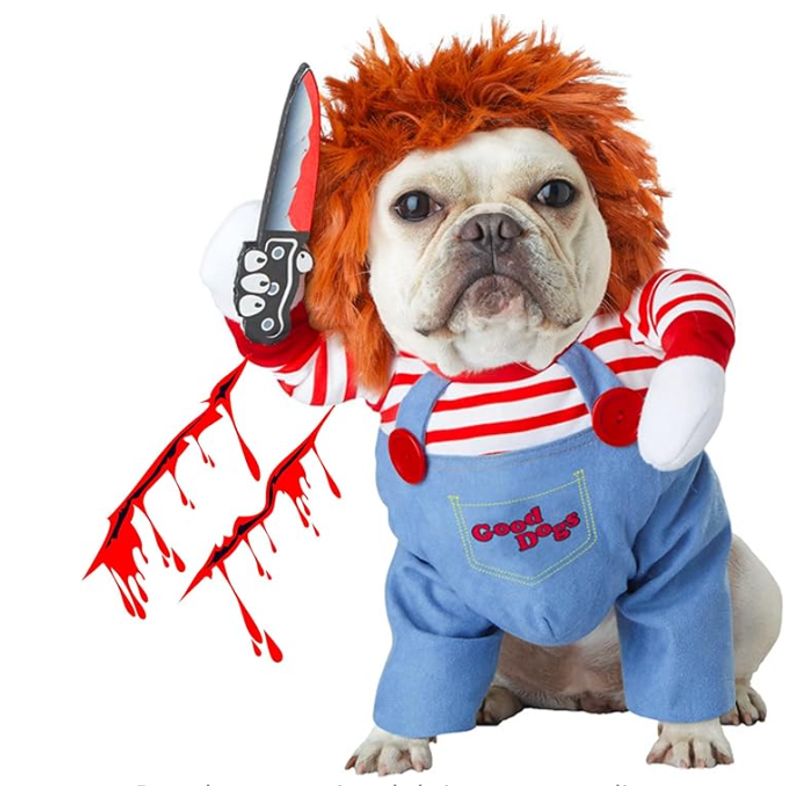 SHEN HUANG - Disfraz Traje Ropa Chucky Terror Perro Gato Mascota