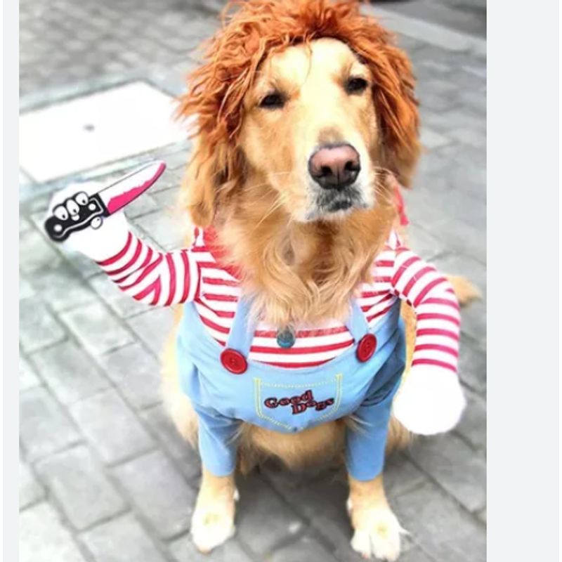 SHEN HUANG - Disfraz Traje Ropa Chucky Terror Perro Gato Mascota