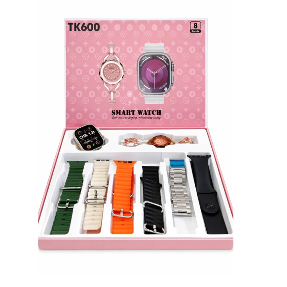 SHEN HUANG - Combo Dama Reloj Inteligente Con Reloj Análogo Mas 5 Pulsos