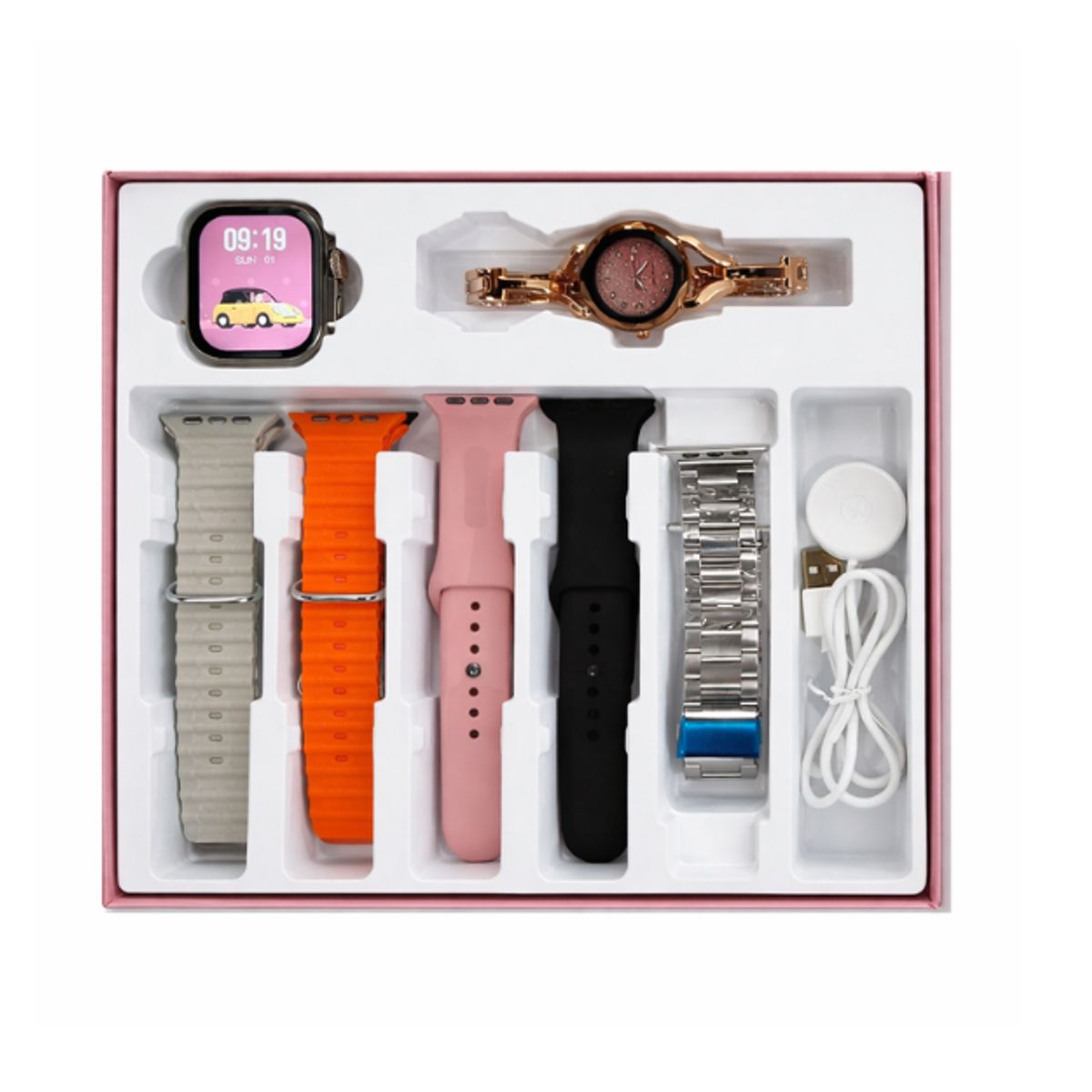 SHEN HUANG - Combo Dama Reloj Inteligente Con Reloj Análogo Mas 5 Pulsos