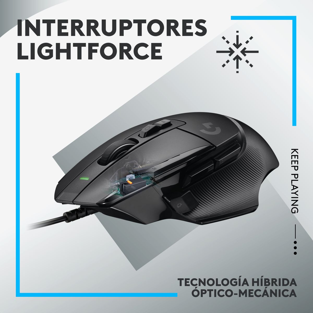 LOGITECH - Mouse Gamer Logitech G502 X Switches Lightforce  Hero 25k Blk