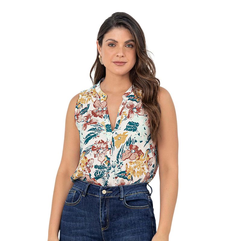 LEONISA - Leonisa Blusa manga sisa abotonable