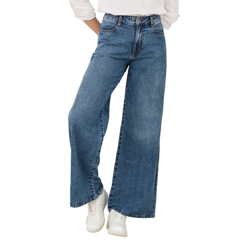 LEONISA - Leonisa Jean wide leg con bolsillos funcionales