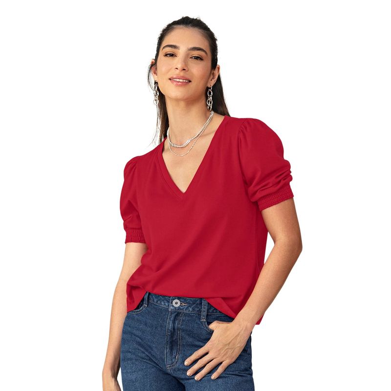 Playera Nautica Manga Corta Color Naranja Cuello V Mediana | Envío Gratis