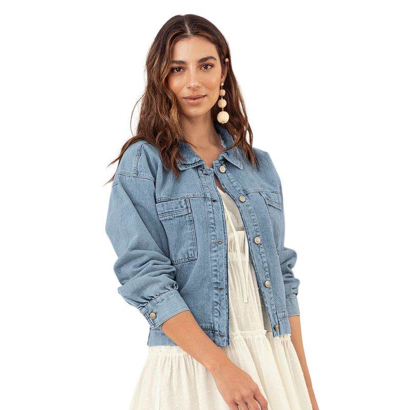 LEONISA - Leonisa Chaqueta manga larga con recogido en puños