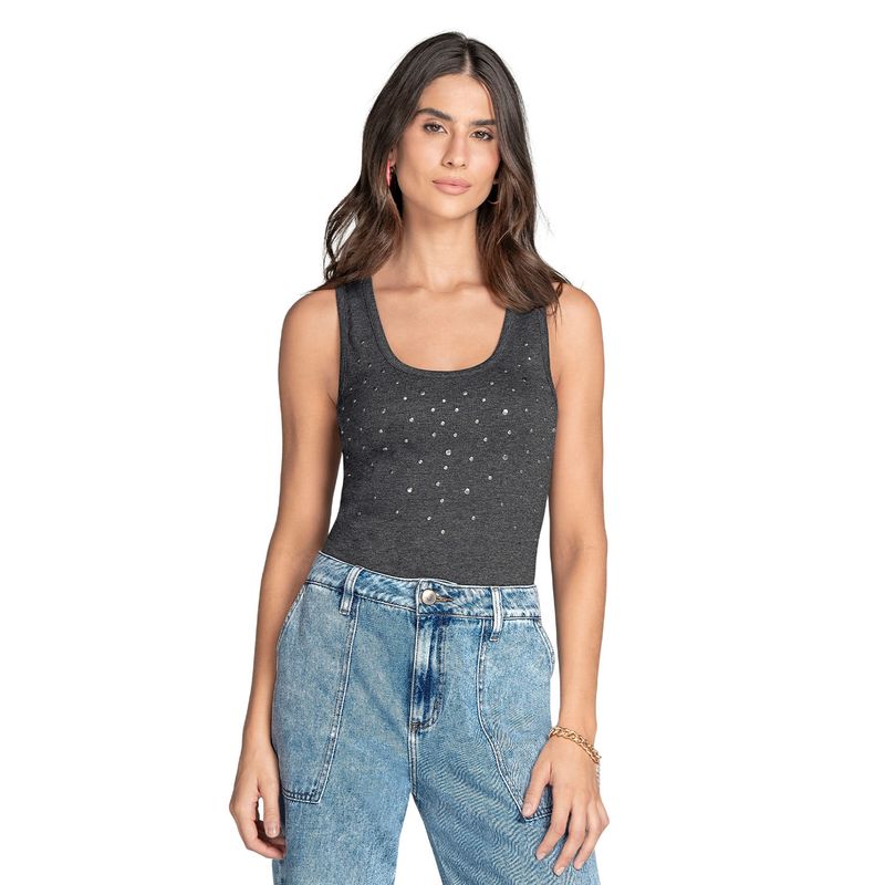 LEONISA - Leonisa Camiseta manga sisa con taches decorativos