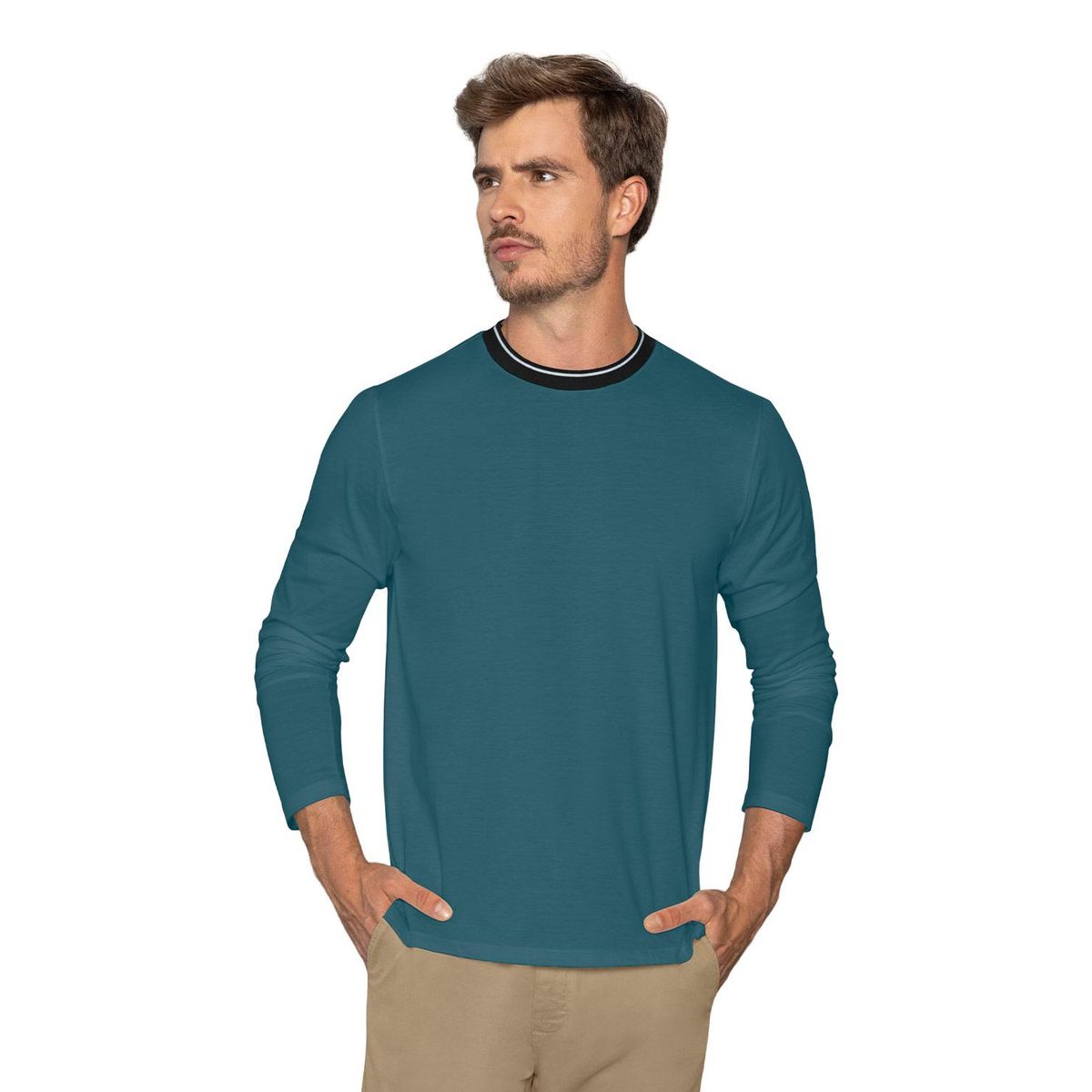 LEO - Leo Camiseta manga larga cuello tejido