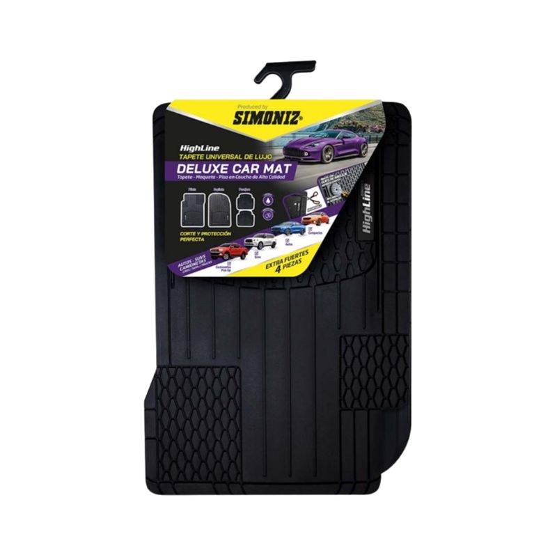 SIMONIZ - Tapete Caucho Full Equipo Simoniz - Deluxe Car Mat 4 Piezas