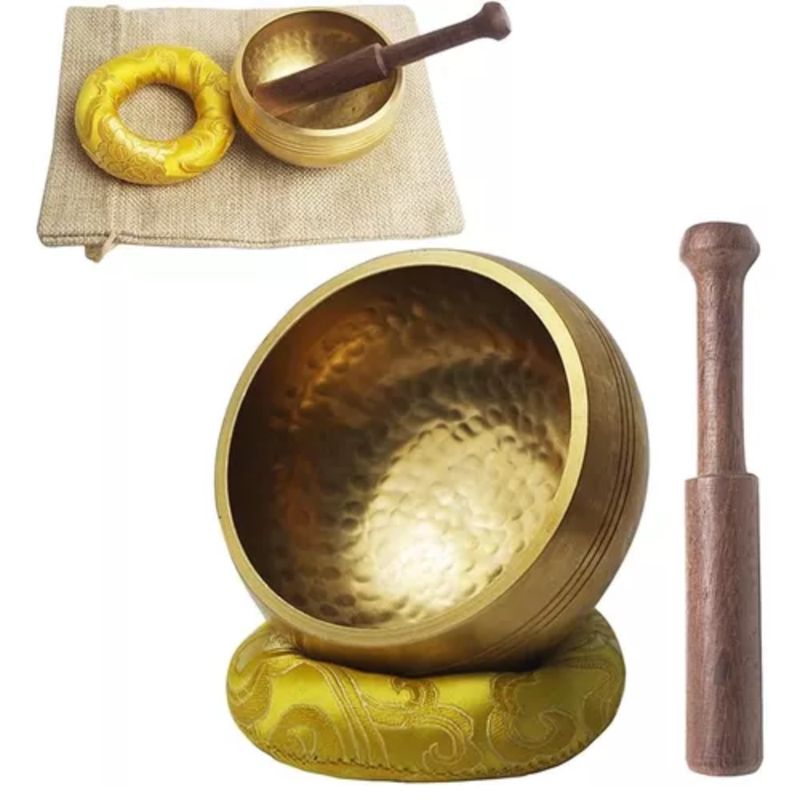 GENERICO - Cuenco Tibetano Hecho En Nepal Con Mazo Meditacion Curacion