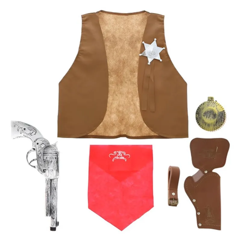 GENERICO - Kit Vaquero Completo Chaleco Accesorios Incluidos
