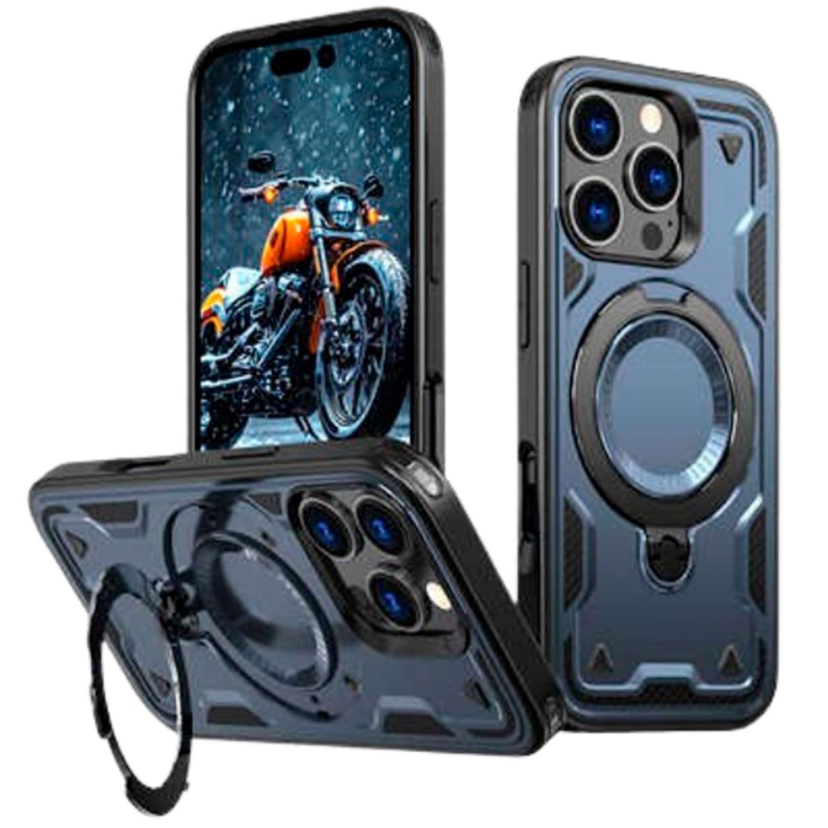 GENERICO - Estuche antichoque spartan case magsafe compatible iphone 16 pro azul