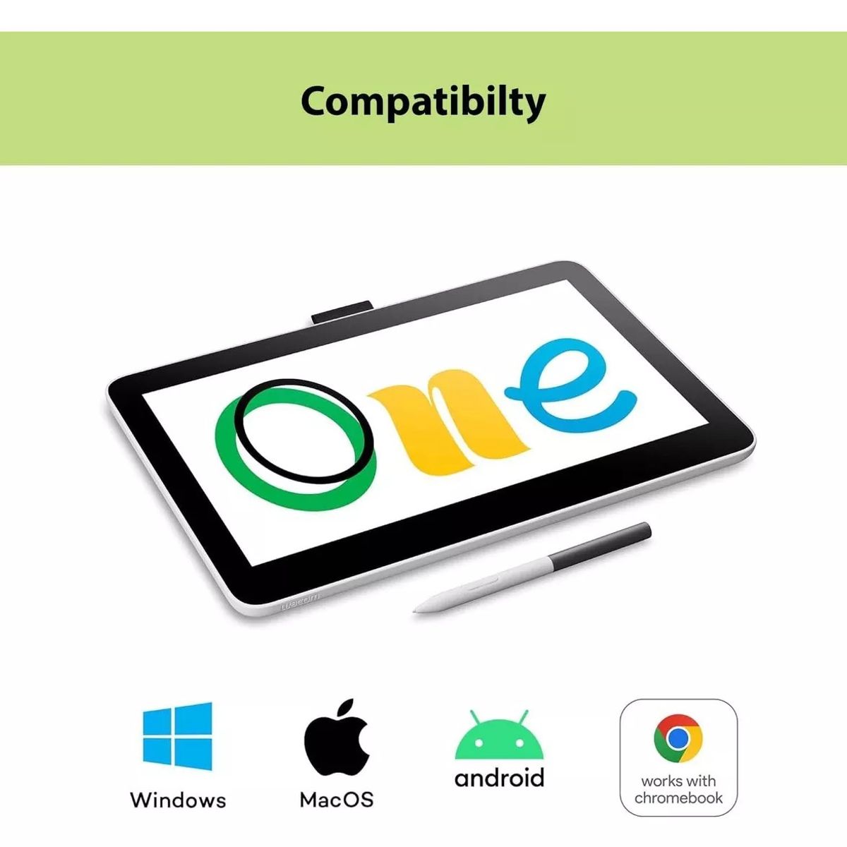 WACOM - Tableta De Dibujo Profesional Pantalla 12 PuLG Wacom One Pen