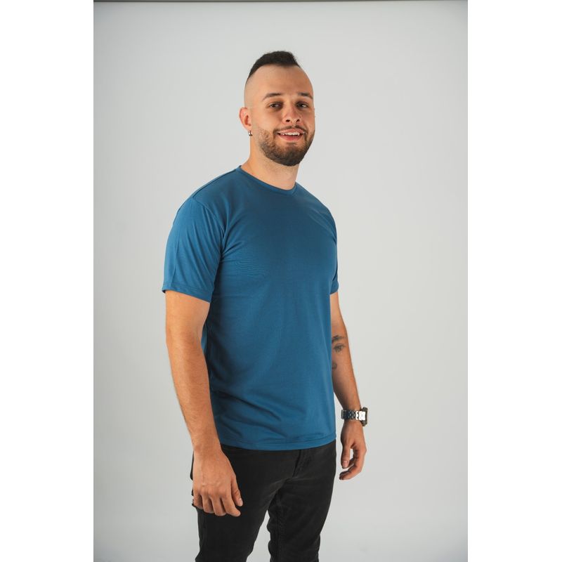 MANPOTSHERD - Camiseta Básica Hombre Azul Petroleo Manpotsherd