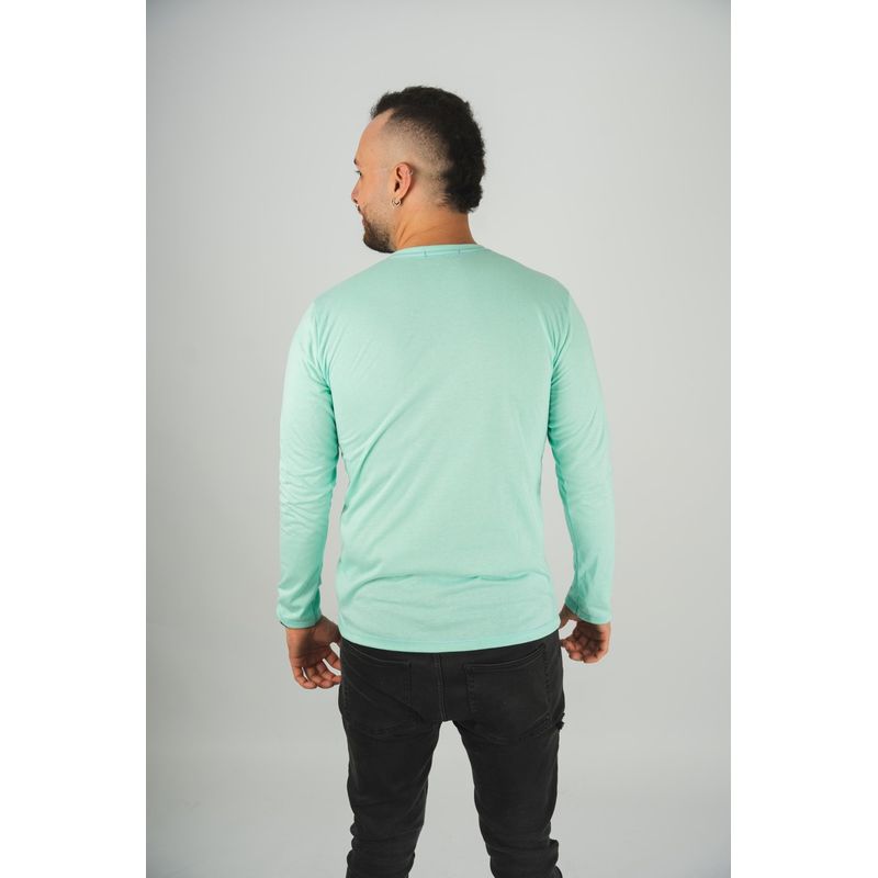 MANPOTSHERD - Camiseta Manga Larga Hombre Menta Manpotsherd