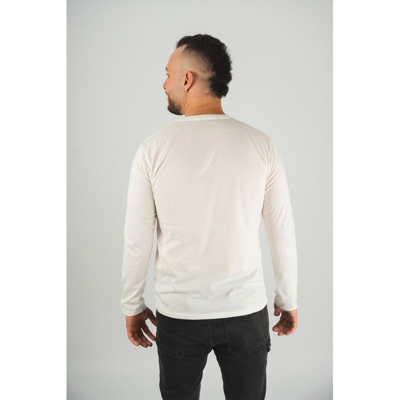 MANPOTSHERD - Camiseta Manga Larga Hombre Crudo Manpotsherd