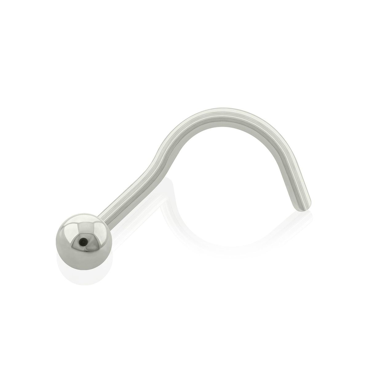 AGHA JEWELRY - Titanio Piercing Nostril Curvo con Bola para Nariz