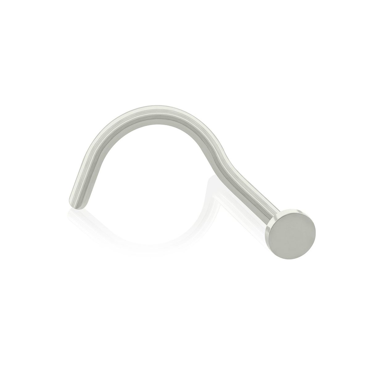AGHA JEWELRY - Titanio Piercing Nostril Curvo con Disco Plano para Nostril
