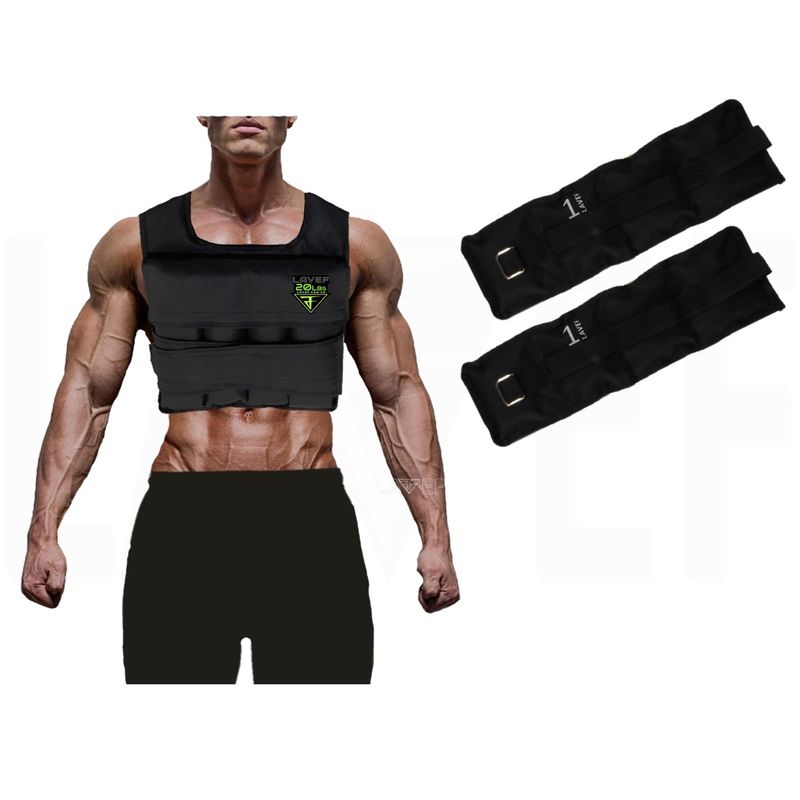 LAVEF - Chaleco Para Ejercicios 20lbs Ajustable+pesas Tobilleras 1k
