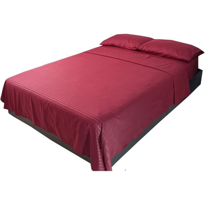 GENERICO - Juego De Sabanas Doble 30cm Vinotinto - Planchado Permanente 600h