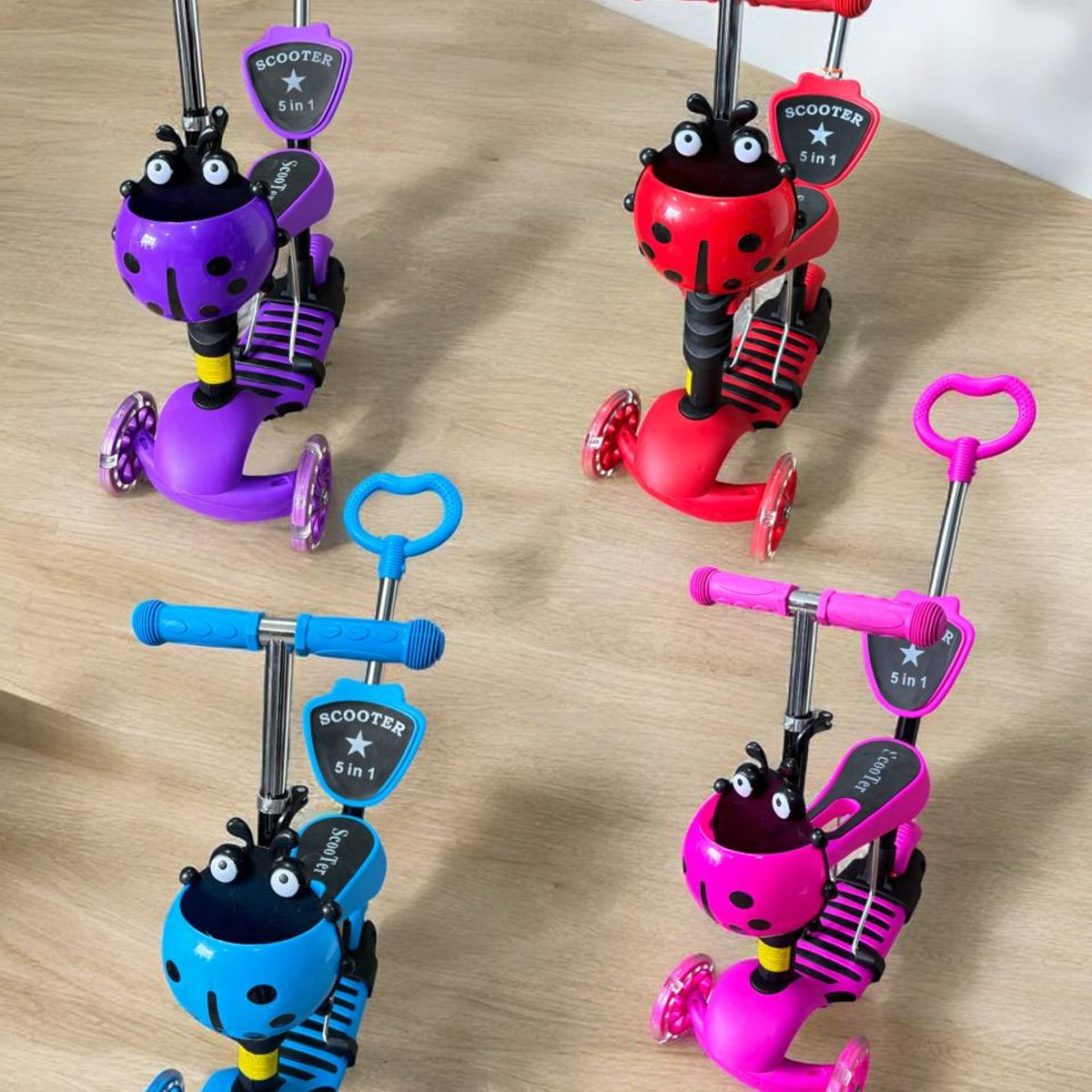 GENERICO - Scooter 5 en 1 mariquita