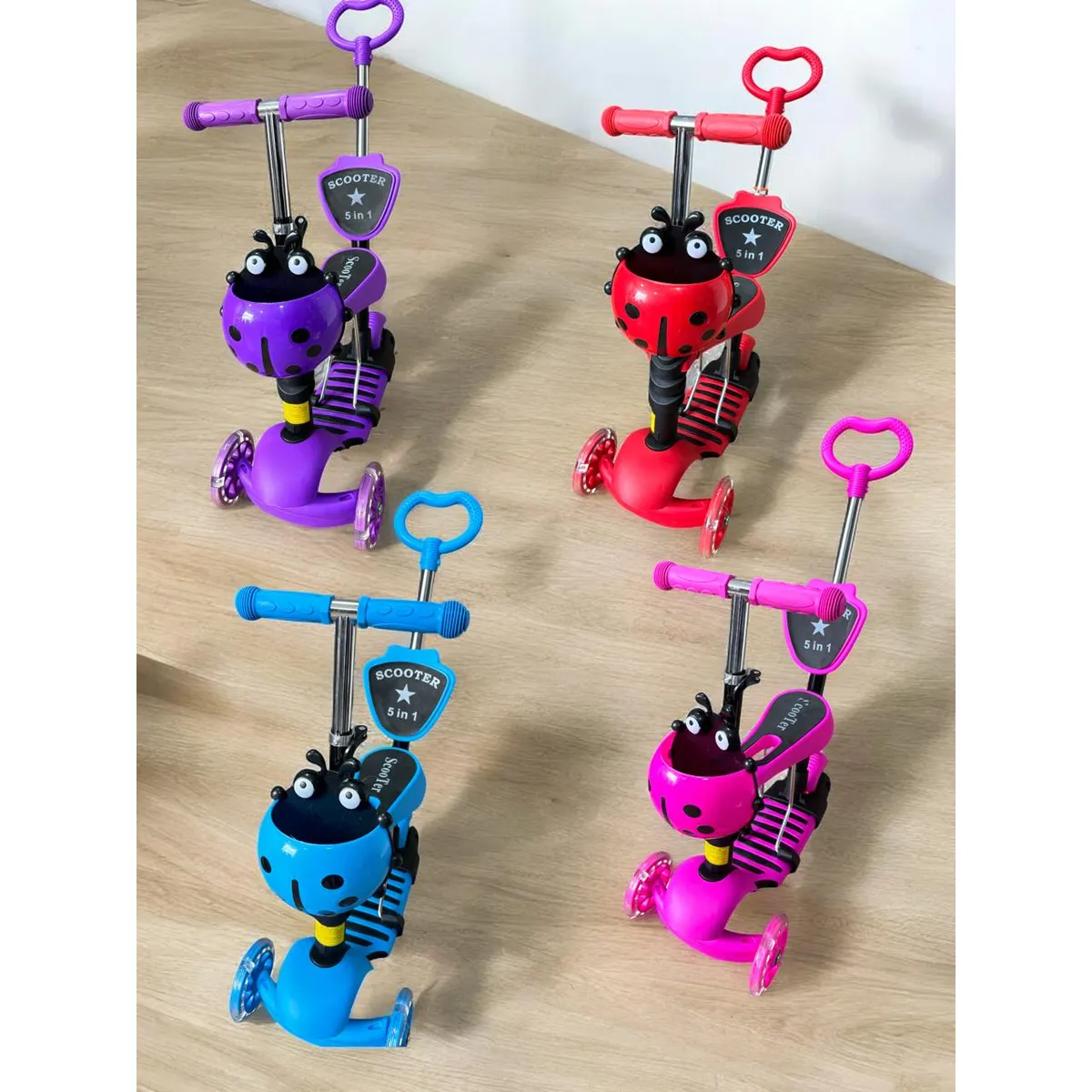 GENERICO - Scooter 5 en 1 mariquita
