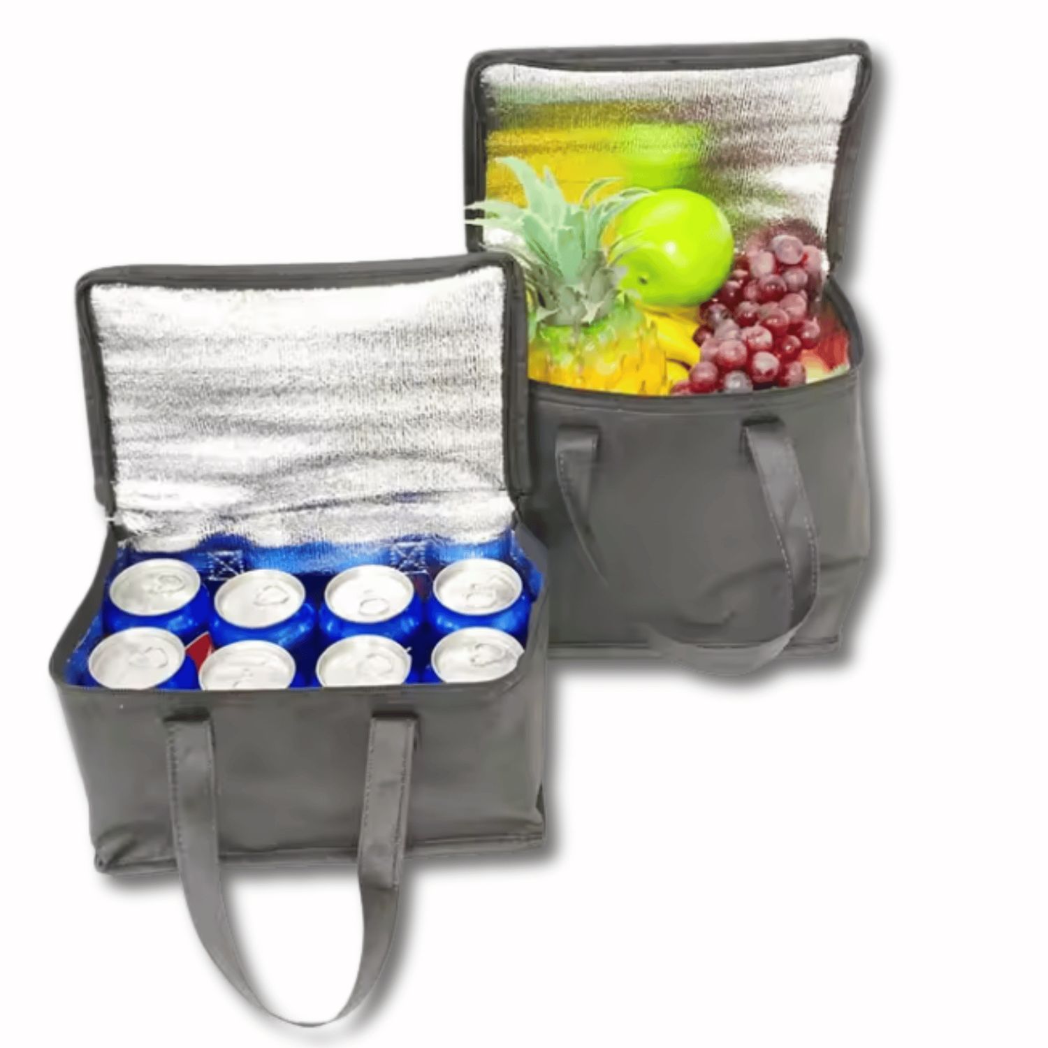 Bolsa Térmica Porta Alimentos Impermeable Y Plegable – Gran Capacidad Para El Trabajo, Escuela O Picnic (Negro, 13.39'' X 9.84'' X 6.3'')
