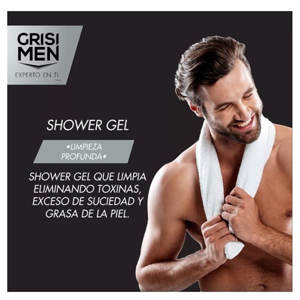 GENERICO - Jabón Líquido Corporal Masculino 4 en 1 Carbón Activado 450ml Grisi