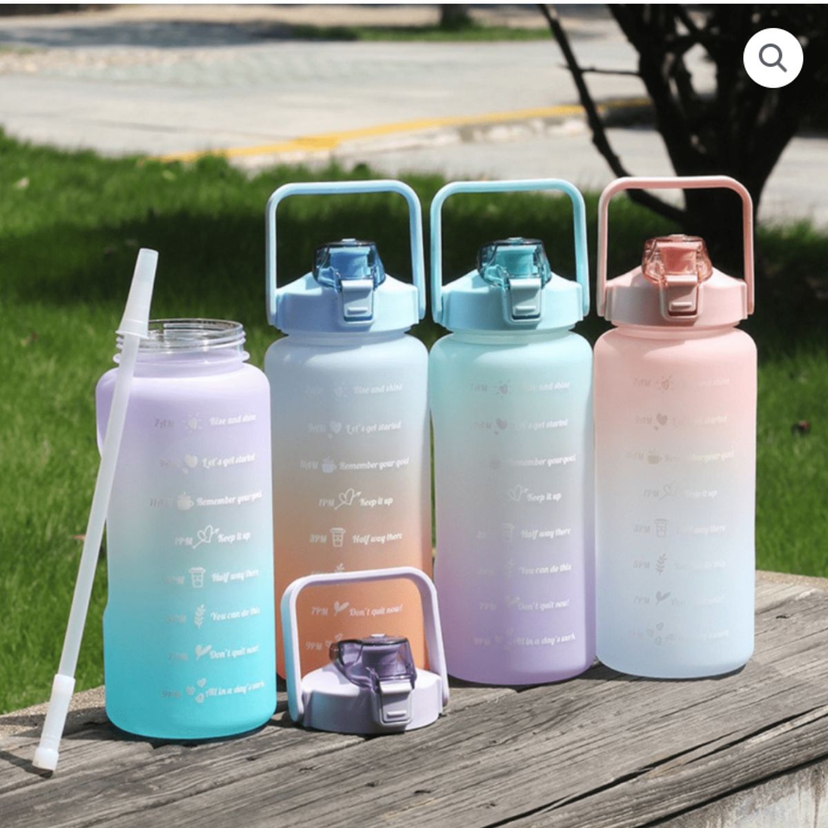 GENERICO - Botella Termo Para Agua Motivacional 2 Litros Pines Stickers