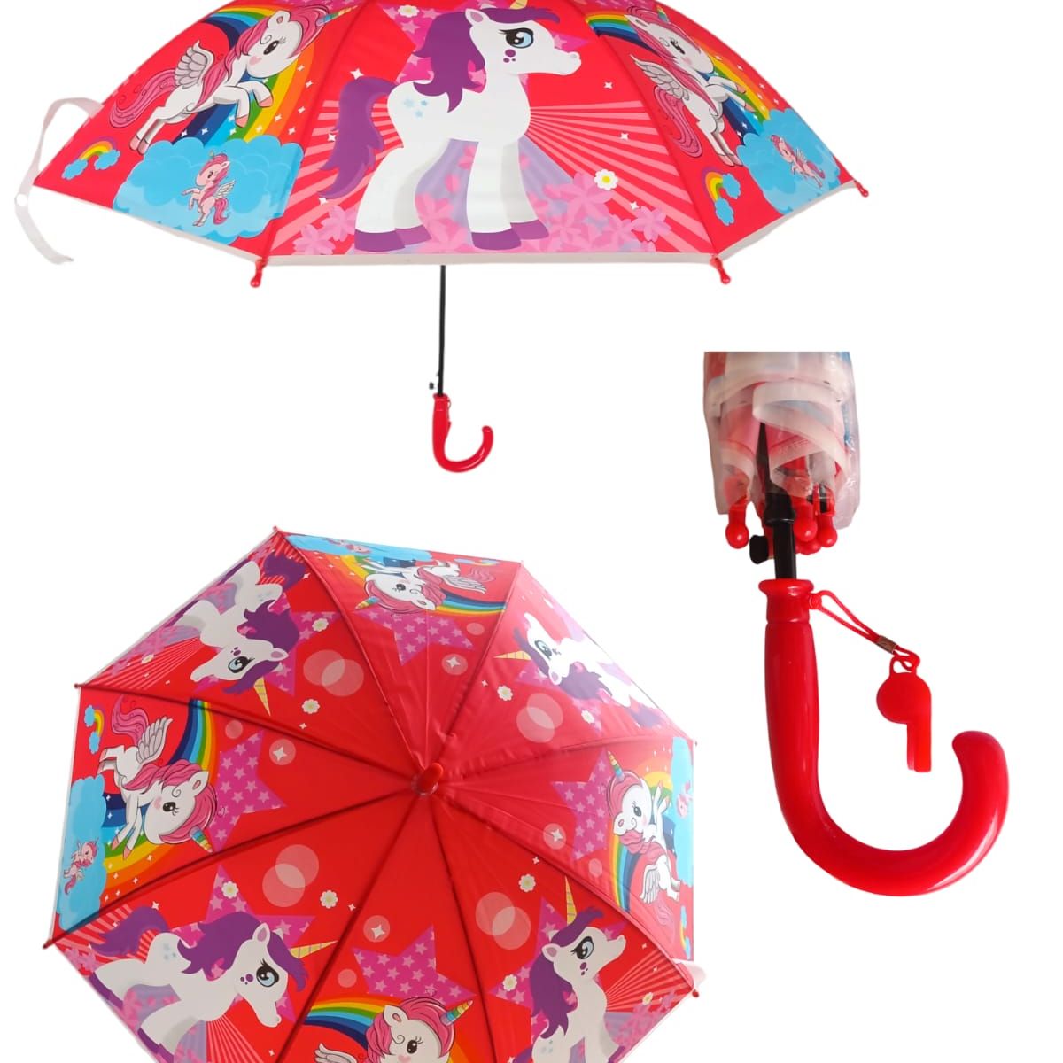 INFANTILES CAJUROMIX - Sombrilla Infantil Para Niñas Con Pito