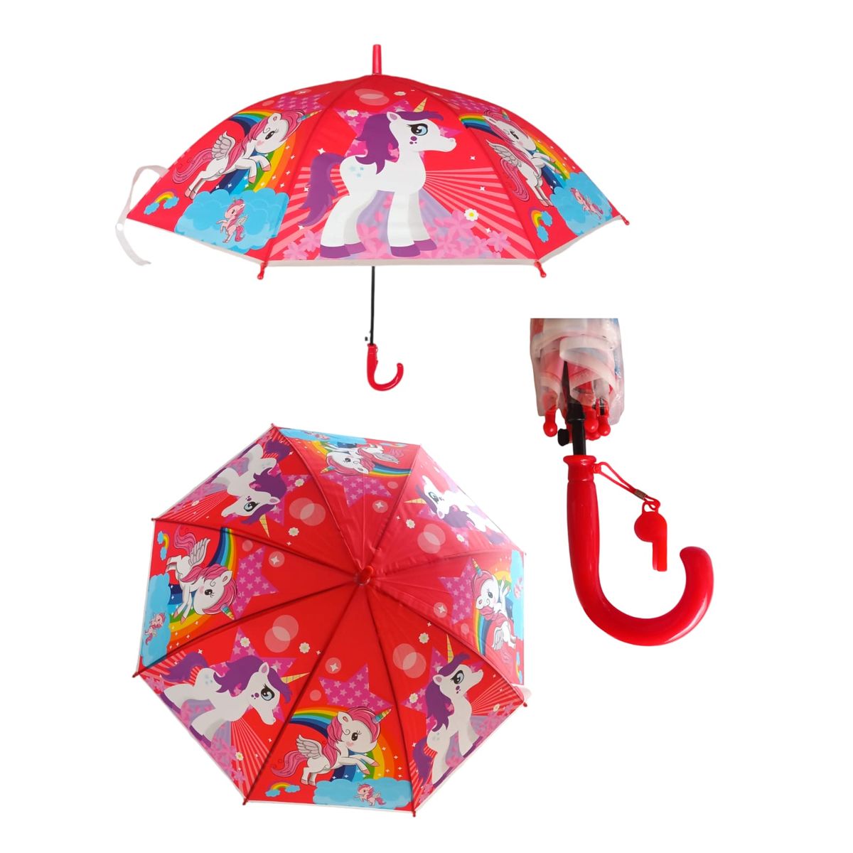 INFANTILES CAJUROMIX - Sombrilla Infantil Para Niñas Con Pito