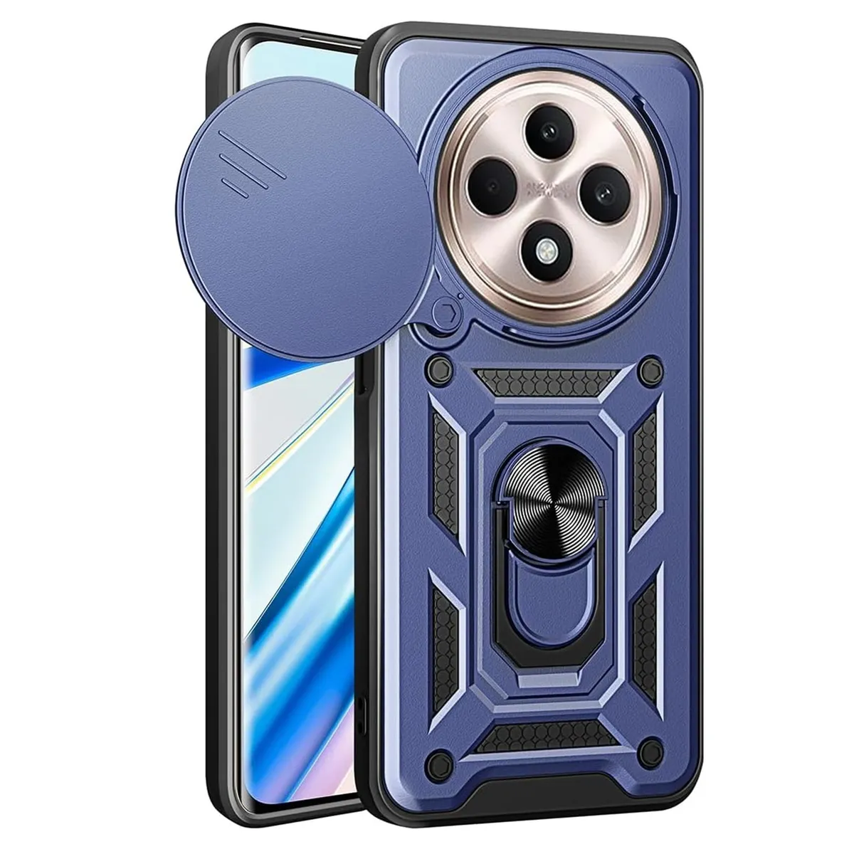 GENERICO - Funda Case Protector Cámara Slider Compatible Oppo Reno 12F Azul