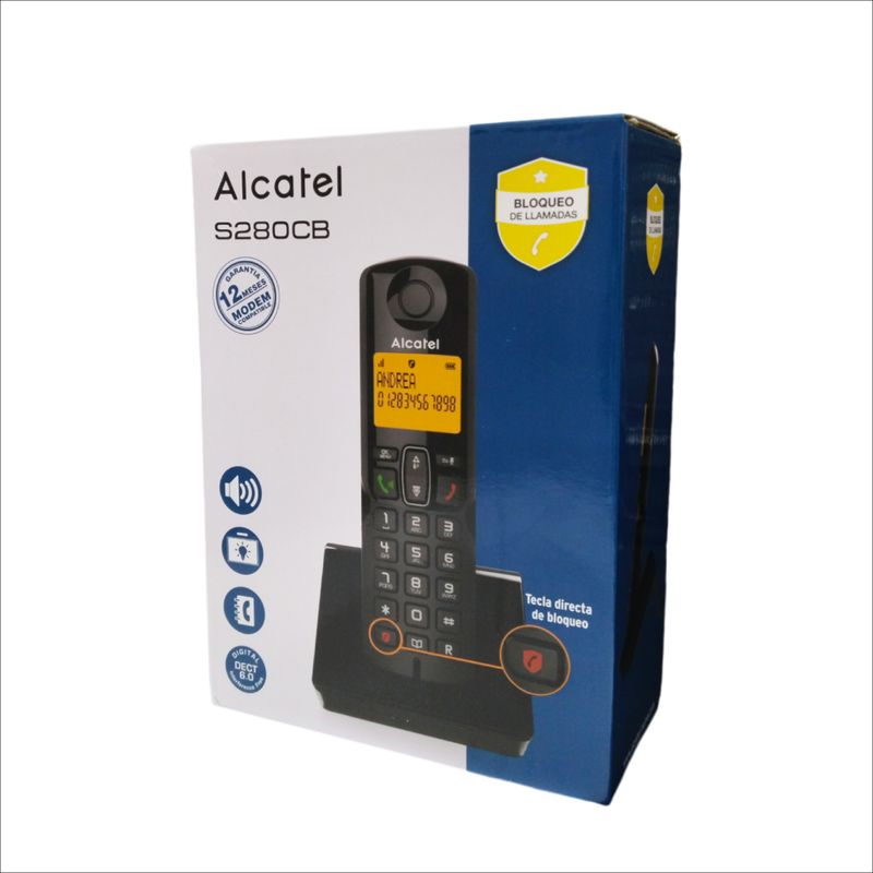ALCATEL - Teléfono Inalámbrico Alcatel S280cb Altavoz Negro