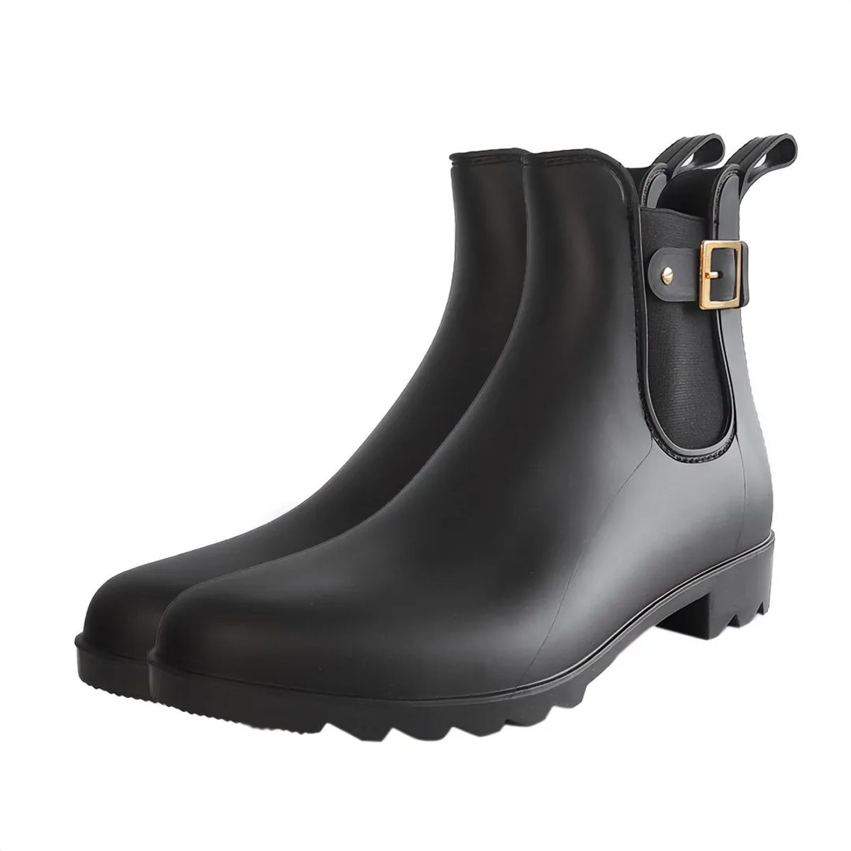 BOTTPLIE - Botines Lluvia Mujer Golden Lilie Chelsea - Negro Matte
