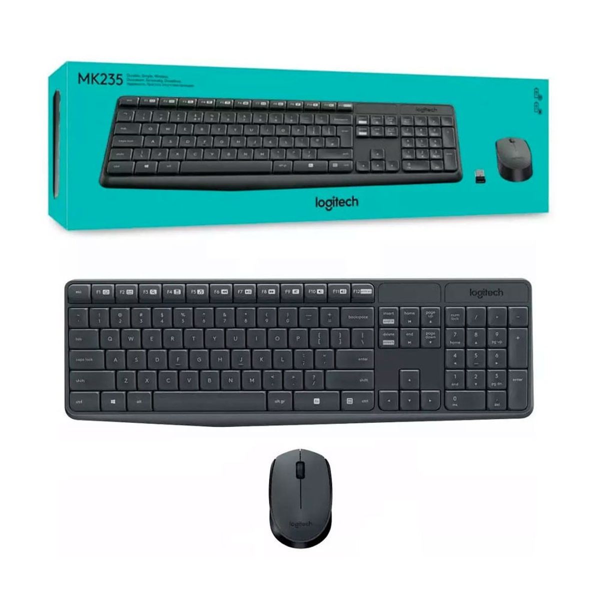 LOGITECH - Combo De Teclado Y Mouse Logitech Mk235 - Inalámbrico