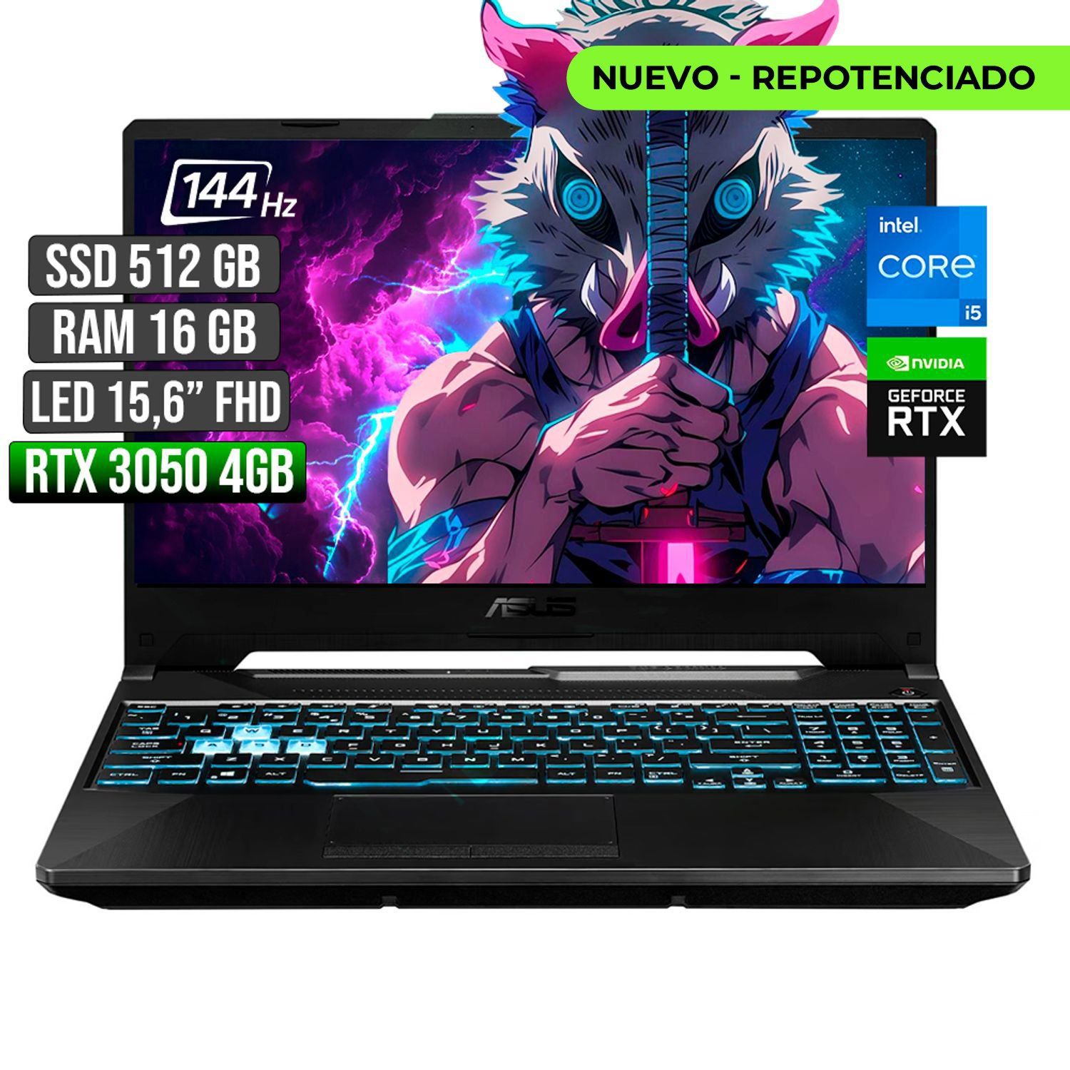 Portátil Asus TUF Gaming F15 Intel Core I5 RTX 3050 512GB 16GB 