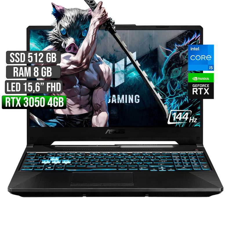 ASUS - ASUS TUF INTEL CORE I5-12500H RTX 3050 4GB SSD 512GB RAM 8GB LED 15,6 FHD 144Hz