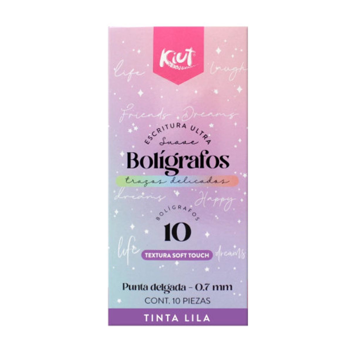 KIUT - Bolígrafo Retráctil Kiut Morado Lila x10
