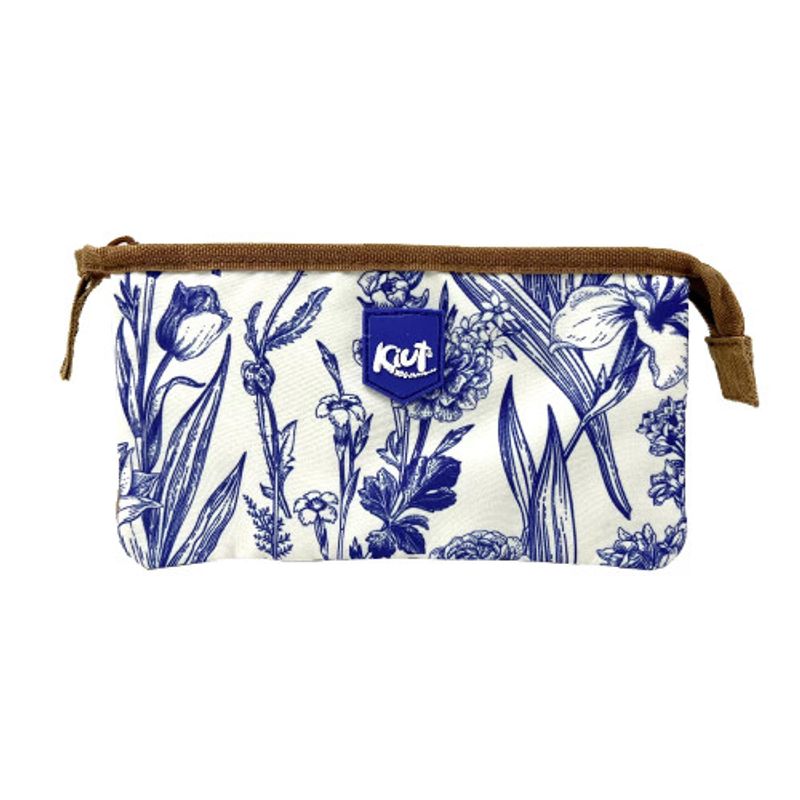 KIUT - Cartuchera Kiut 3 Bolsillos Blue Garden