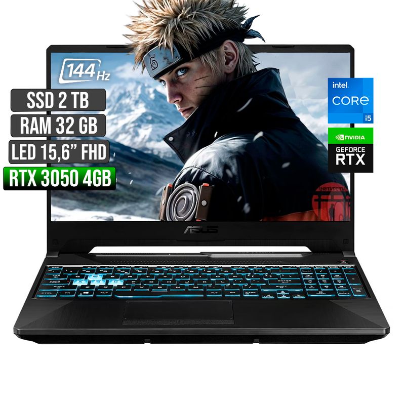 ASUS - ASUS TUF INTEL CORE I5-12500H RTX 3050 4GB SSD 2TB RAM 32GB LED 15,6 FHD 144Hz