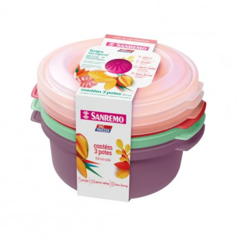 SANREMO - Set 3 Hermeticos Plásticos Sanremo