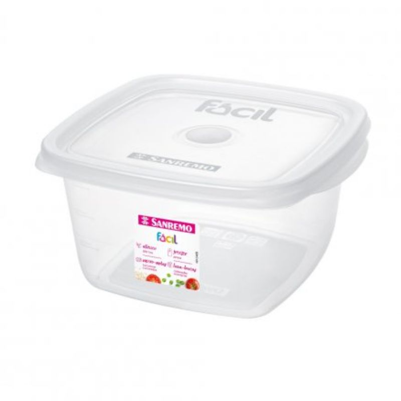 SANREMO - Hermetico Plástico Cuadraro 800Ml Transparente Sanremo.