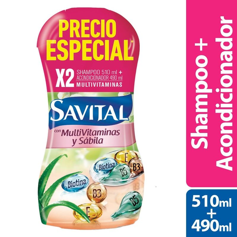 SAVITAL - Ofert Savital Multivitaminas Shampoo 500ml Acondicionador