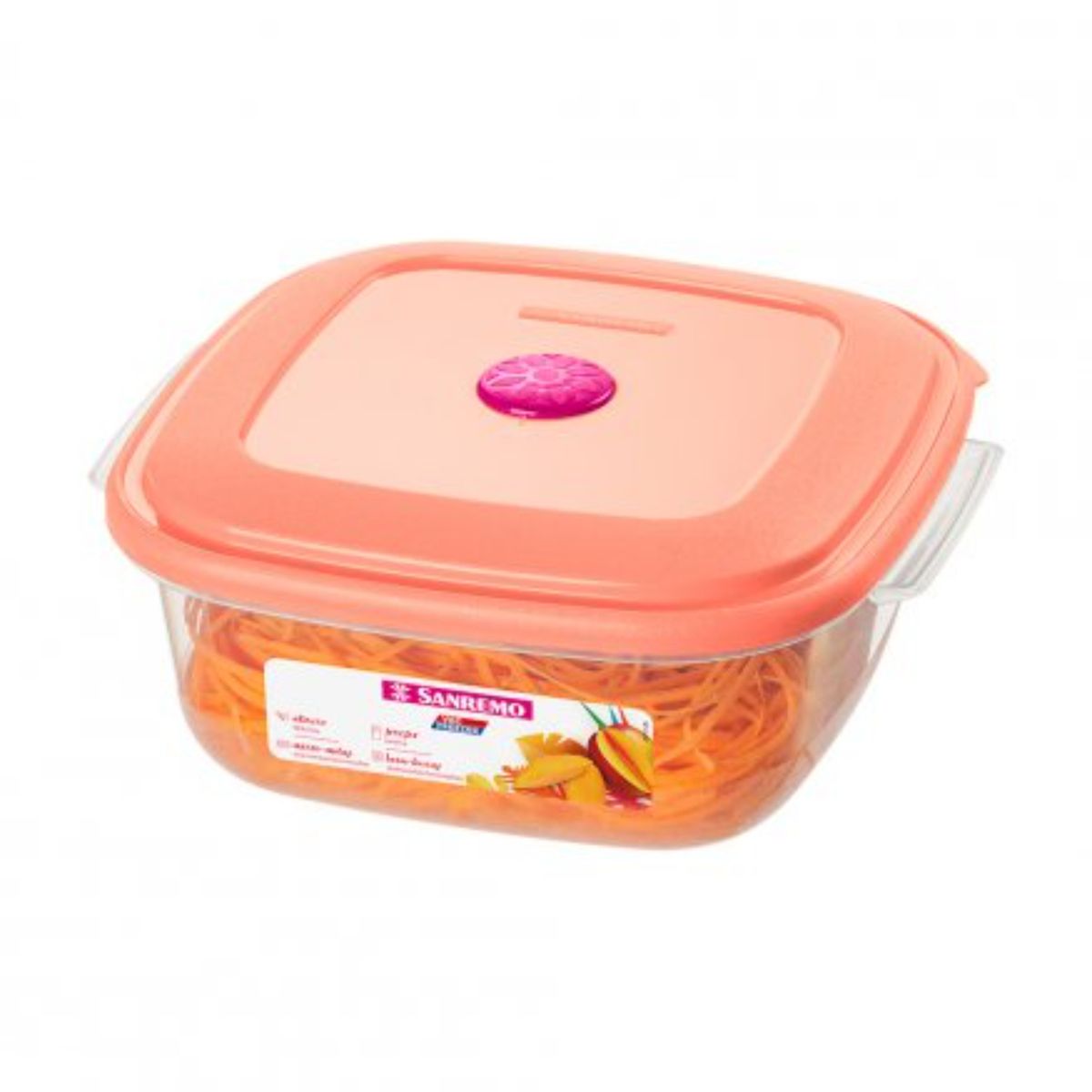 SANREMO - Hermetico Plástico Cuadrado 1,3 L Sanremo.