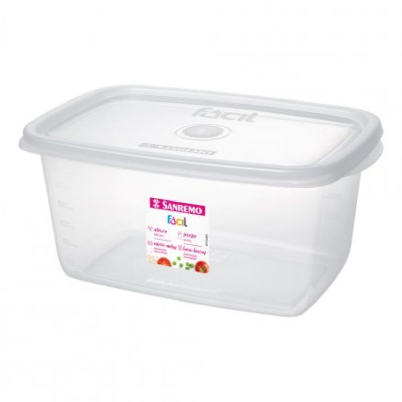 SANREMO - Hermetico Plástico Rectangular 1,4 L Transparente Sanremo.