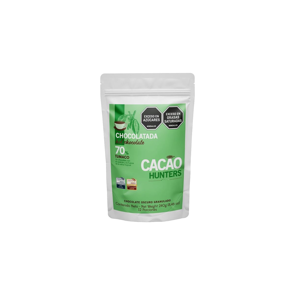 GENERICO - Chocolatada Cacao Hunters 70% Tumaco X 240gr